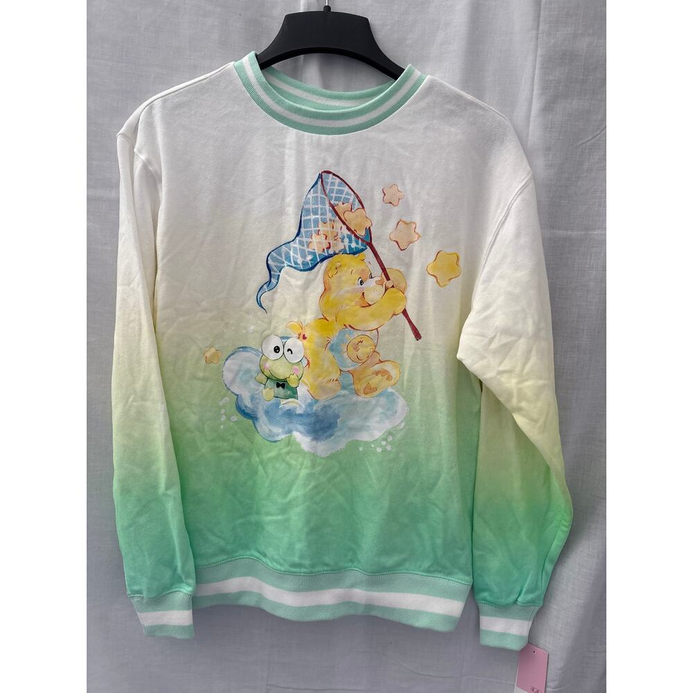 Sanrio Hello Kitty Friends x Care Bears Retro Keroppi Funshine Sweatshirt NWT XS